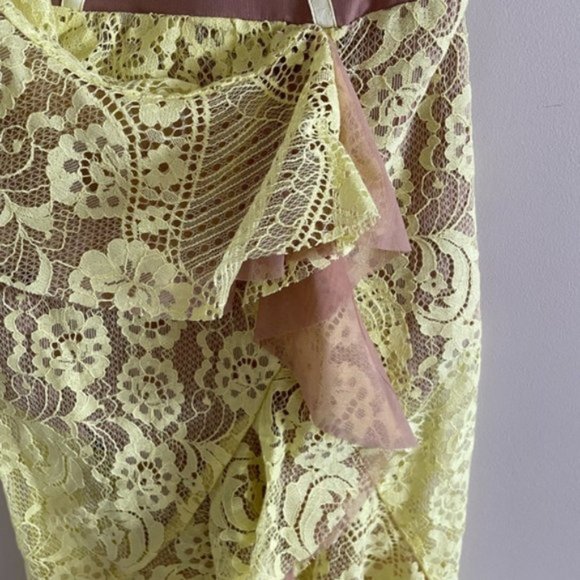 NWT For Love & Lemons Tati Lace Dress with Contrast Exposed Bodice Size XS - Picture 9 of 15